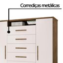 Ver imagem 3 de Cômoda 2 Portas 7 Gavetas Jequitibá/Off White J&A Móveis Mega 157x157x47