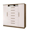 Ver imagem 2 de Cômoda 2 Portas 7 Gavetas Jequitibá/Off White J&A Móveis Mega 157x157x47