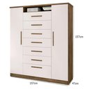 Ver imagem 6 de Cômoda 2 Portas 7 Gavetas Jequitibá/Off White J&A Móveis Mega 157x157x47