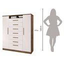 Ver imagem 7 de Cômoda 2 Portas 7 Gavetas Jequitibá/Off White J&A Móveis Mega 157x157x47