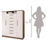 Cômoda 2 Portas 7 Gavetas Jequitibá/Off White J&A Móveis Mega 157x157x47 - 7
