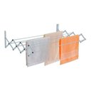 Ver imagem 1 de Varal Sanfonado Parede Retrátil 100cm 1m Aço Branco Maxeb