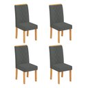 Ver imagem 1 de Conjunto Kit com 4 Cadeiras de Jantar Estofadas Ayla MDF Cedro Linho Granito DJ Móveis