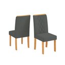 Ver imagem 3 de Conjunto Kit com 4 Cadeiras de Jantar Estofadas Ayla MDF Cedro Linho Granito DJ Móveis