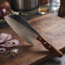 Ver imagem 5 de Cutelo Profissional Carne Churrasco Inox Madeira 28,5cm Inox