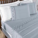 Ver imagem 2 de Jogo Cama Lençol Casa Scarpa Santoro Queen Micropercal 300 Fios 4 Peças - Cinza