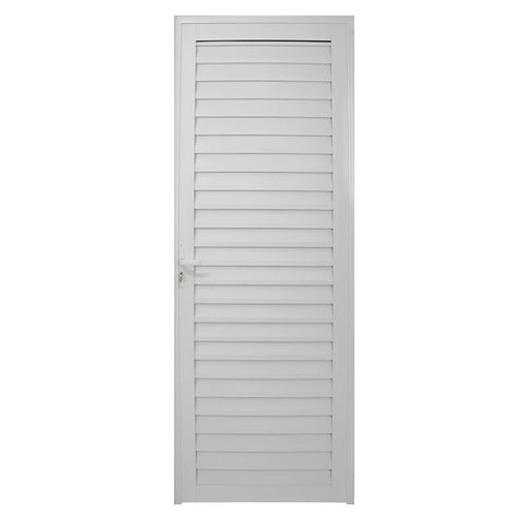 Porta de Alumínio Branco Palheta Cmc Modular - Lado Direito - 2.10 (a) X 0.80 (l)