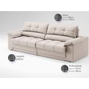 Ver imagem 2 de Sofá com Carregador Usb e Molas no Assento Retrátil Reclinável Mimo 2,30m Velosuede Areia - Netsofas