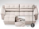 Ver imagem 6 de Sofá com Carregador Usb e Molas no Assento Retrátil Reclinável Mimo 2,30m Velosuede Areia - Netsofas