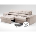 Ver imagem 5 de Sofá com Carregador Usb e Molas no Assento Retrátil Reclinável Mimo 2,30m Velosuede Areia - Netsofas