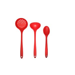Jogo 3 Peças Silicone - Luxo - Vermelho Inteiriço.