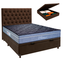Ver imagem 1 de Kit Cabeceira + Cama Box Bau + Colchão Casal Molas Ensacadas Petrus Paropas