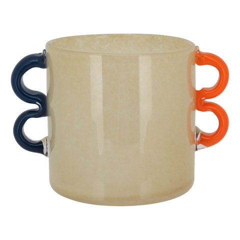 Vaso Decorativo Enfeite Casa Vidro 15x21x21cm Marfim