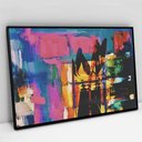 Ver imagem 1 de Quadro Decorativo em Canvas Abstrato Intense TaColado Moldura Flutuante 4,5cm Preta 60 x 40cm
