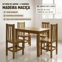 Ver imagem 2 de Conjunto Mesa de Jantar 90 x 75 cm com 4 Cadeiras - Nogueira