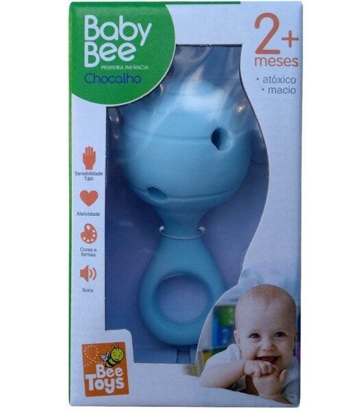 Baby Bee Chocalho Bola - Bee Toys Azul - 1