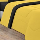 Ver imagem 4 de Kit Edredom + Jogo de Lençol Malha 100% Algodão Gran Moratta 7 Peças Queen - Amarelo-preto