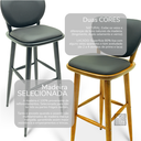 Ver imagem 4 de Banqueta de Madeira Torneada Bistrô - 83cm Cor Natural - com Estofado