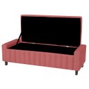 Ver imagem 3 de Calçadeira Baú Casal King Size Estofada Alicia Veludo Rose