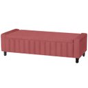 Ver imagem 1 de Calçadeira Baú Casal King Size Estofada Alicia Veludo Rose