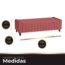 Ver imagem 5 de Calçadeira Baú Casal King Size Estofada Alicia Veludo Rose