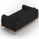 Ver imagem 6 de Sofá 2 Lugares para Sala de Estar Molino 150 Cm D02 Pés D'ouro Veludo Preto C-300 - Lyam Decor