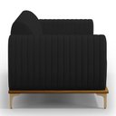 Ver imagem 5 de Sofá 2 Lugares para Sala de Estar Molino 150 Cm D02 Pés D'ouro Veludo Preto C-300 - Lyam Decor