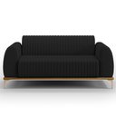 Ver imagem 3 de Sofá 2 Lugares para Sala de Estar Molino 150 Cm D02 Pés D'ouro Veludo Preto C-300 - Lyam Decor