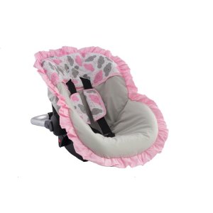 Capa Para Bebê Conforto Nuvens Rosa + Protetor de cinto