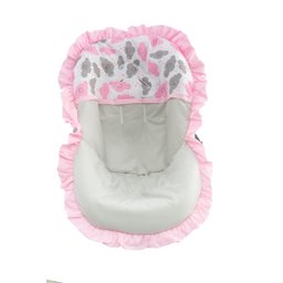 Capa Para Bebê Conforto Cadeirinha Acolchoada Nuvens Rosa - 1
