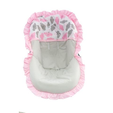 Capa para Bebê Conforto Cadeirinha Acolchoada Nuvens Rosa