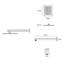 Ver imagem 3 de Ducha Curvada Slim C/haste 20x20 Inox Black