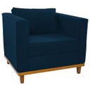 Ver imagem 1 de Poltrona Decorativa Europa Suede Doce Sonho Móveis - Azul Marinho