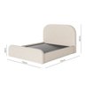 Cama Estofada Casal Cabeceira Arredondada Estilo Minimalista Cor Ocre Luxuosa - 4