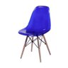 Cadeira Dkr Charles e Ray Eames Policarbonato Base Wood Azul Bic - 1