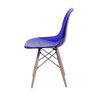 Cadeira Dkr Charles e Ray Eames Policarbonato Base Wood Azul Bic - 3