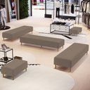 Ver imagem 2 de Kit 02 Puffs Decorativo Sala de Estar Bali W01 Pés Palito 190x60cm Bouclê Bege - Lyam Decor