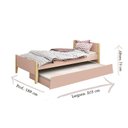 Ver imagem 2 de Cama Solteiro com Auxiliar Simba Rosa Acetinado com Pés Natural – Reller