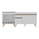 Ver imagem 4 de Kit Cozinha Veneza 190cm para Pia e Cooktop/Forno Multimóveis MP2384 Branco/Dourado