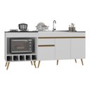 Ver imagem 2 de Kit Cozinha Veneza 190cm para Pia e Cooktop/Forno Multimóveis MP2384 Branco/Dourado