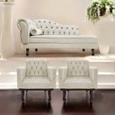 Ver imagem 3 de Kit Diva Recamier Juliana 160cm Lado Direito e 02 Poltronas Classic Linho Bege - Amarena Móveis
