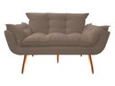 Ver imagem 2 de Kit Namoradeira + Poltrona Decorativa Opala Suede Capuccino Pés Madeira Mz Decor