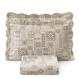 Kit Colcha King Bouti Cobre Leito Estampado 3 Peças Hawaii - 1