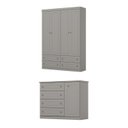 Ver imagem 3 de Conjunto Quarto Juvenil Guarda Roupa 04 Portas + Cômoda Americano