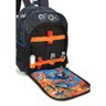 Mochila Escolar Rodinhas Carrinhos Hot Wheels Preta - Preto - 2