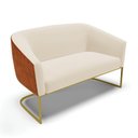 Ver imagem 1 de Sofá Namoradeira 2 Lug Industrial Dourado Stella Noz-linho D03 - D'Rossi Cor Bege