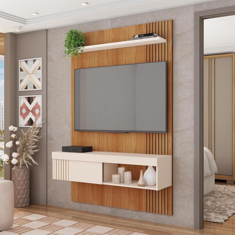 Painel para Tv até 45 Polegadas Marrom Moon Caemmun