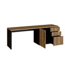 Ver imagem 7 de Mesa para Escritório com Balcão Lateral Porta e com Chave 3 Gavetas 160cm Executive Nogal e Preto Ma