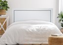 Ver imagem 1 de Cabeceira King Reta Luxo 193x60 Courino Branco - Tachas Fumê