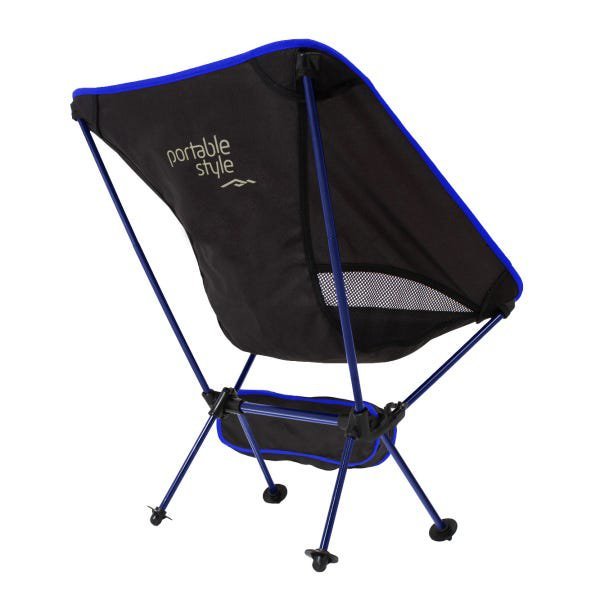 Cadeira Alumínio Camping  Dobrável Azul - 2